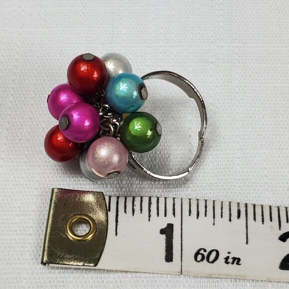 Super Cute Adjustable Multi Color Cluster Ring - Picture 6 of 6